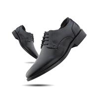 Hitmars Derby Homme Chaussure Cuir Chaussure Ville Oxford Brogues Chaussures à Lacet Derbies Costume Vernis Habillées Mariage 3-Noir EU 40