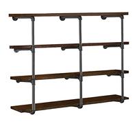 HITOMEN Lot de 3 étagères industrielles en Tuyau de Fer, 4 Niveaux, 105,4 cm de Haut, 30,5 cm de Profondeur, bibliothèque Ouverte à Monter soi-même, étagère Murale Vintage rétro, Rustique Ferme