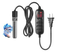 HITOP Mini chauffage submersible pour aquarium - 25 W, 50 W, 100 W, 200 W, 300 W, petit chauffage pour aquarium de 3,5 à 195 litres avec écran LED (50 W)