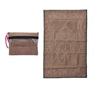 Hitopin 1 Pièce Tapis de Prière Musulmane, Tapis de Prière en Tissu, Tapis de Prière pour Musulman, Tapis de Prière Ottoman en Taffetas,Cadeaux islamiques pour Homme, Femme(Brun Clair)