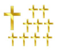 Hitopin 10 Pièces Croix Gâteau Décoration Ange, Décoration de Gâteau Croix, Cake Toppers Communion, Croix Or Gâteau Topper pour Baptême, Confirmation, Mariage, Anniversaire, Fête