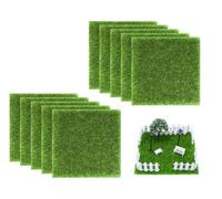 Hitopin 10PC Simulation Pelouse Vert,Tapis De Pelouse Verte Artificielle,Mini Simulation Gazons,Mini Simulation Gazon,pour Maison de Poupée Miniature pour Jardin Balcon de Construction Micro Paysage