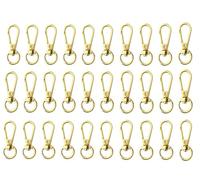 Hitopin 30PCS Crochet Pivotants avec Mousqueton, Mousquetons-Pivots avec Crochets, Mousqueton Porte Clef Métal, Pivotant Keychain, pour la Fabrication de Sacs à Main et Porte-Clés(Couleur Or)