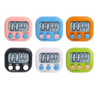 Hitopin 6 Pièces Minuteur de Cuisine Magnétique, Chronometre avec Grand Écran LCD, Chronomètre Minuterie Aimanté, Timer Enfant pour Cuisine, pour Cuisine, étudier,Gymnase(6 Couleur)