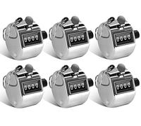 Hitopin 6PCS Compteur à Main Mécanique,Compteur de Doigt, Compteur Manuel à 4 Chiffres,Couleur Main Compteur,Clicker Compteur, pour Sport, L'entraînement, Diverses Statistiques de Données (Argent)