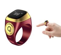 Hitopin Anneau Numérique Musulman, Muslim Tasbeeh Compteur Intelligent, Compteur de Bagues Islamiques, Compteur Anneau Intelligent, Tasbih Compteur Smart Ring, Écran D'affichage OLED (Brun,18mm)