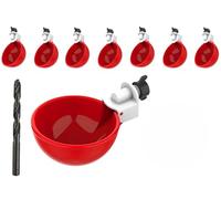 Hitopin Gobelets à Eau de Poulet, 8PCS Abreuvoir Poules Kit, Abreuvoirs Automatiques pour Volailles, DIY Abreuvoir Poules Volaille,avec 1 Foret,pour Poulets,Canards,Oies,Dinde,Pigeon,Autres Volailles