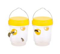 Hitopin Piege Frelon Asiatique, Piège à guêpes avec Lampe Solaire, Piège Vivant écologique à Suspendre, Suspendre Solaire piege a frelon, pour Jardin Balcon Moustique, Mouche, Moucheron(2*Jaune)