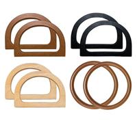 Hitopin Poignées de Sac en Bois Anse, 8 Pièces Forme de D Anses de Sac en Bois, Poignées de Sac à Main en Forme de D, Poignées de Sac en Bois en Forme de D, pour Sacs à Bandoulière, Portefeuilles