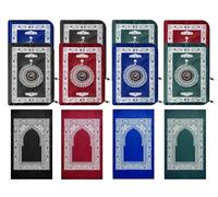 Hitopin Tapis de Prière, 8PCS 100CM×60CM Tapis de Prières de Voyage Islamique, Tapi-de-Prieres Musulman, avec Boussole, pour Les Prières Islamiques, Eid al-Fitr (4 Couleurs)