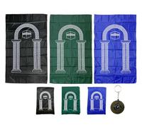 Hitopin Tapis de Prière Musulman, 3PCS Tapis de Prière Musulman Portable, Tapis de Priere de Poche, Tapis de Voyage Islamique Con Boussole Portable, pour Prière, Imperméable (Bleu,Vert, Noir)