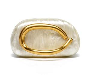 HiTotes Pochette pour femme - Sac à bandoulière rouge bordeaux en cuir synthétique - Sac à main de soirée avec chaîne, Z-Glossy Acrylique Blanc, 19cm