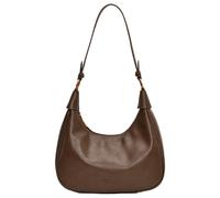 HiTotes Sac à bandoulière en forme de croissant pour femme, petit sac à main en forme de croissant, sac à main rouge, sac à main demi-lune, sac à main pour raviolis en cuir, Marron Y, 25cm