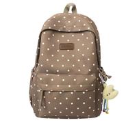 HiTotes Sac à dos à pois en nylon mignon sac à dos esthétique pour tous les jours sac à dos Coquette Polka Dot Daypack, kaki, 42cm, sac à dos à pois