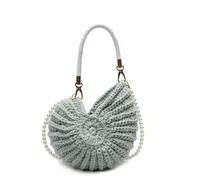 HiTotes Sac à main en coquillage pour femme - Sac à bandoulière pour l'été et la plage - Avec bandoulière nacrée, Vert, 27cm