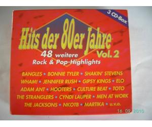Hits der 80er Jahre Vol. 2 ( 3er Box) CD - Bangles,Tyler,Stevens,Wham,Rush,Gipsy Kings,Elo,Ant,Hooters,Culture Beat,Toto,Stranglers,Lauper,Men at Work,Jacksons , NKOTB,Martika etc.