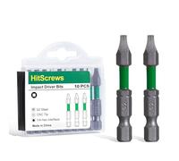HitScrews 50mm Embout De Tournevis Carré, SQ2 Carré Visseuse 10 Pièces