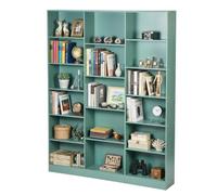 hitsuki Bibliothèque Verte 17 Compartiments Étagère Salon | Étroite 188cm hauteur séparateur fond MDF 12mm mélamine chants PVC antibasculement