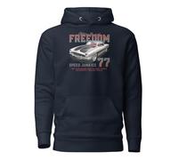 Hitting The Road Freedom Speed Junkies 77 Classic Cars Sweat à capuche unisexe pour adulte, Bleu marine vif, XL