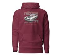 Hitting The Road Freedom Speed Junkies 77 Classic Cars Sweat à capuche unisexe pour adulte, bordeaux, M