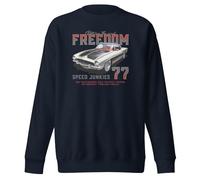Hitting The Road Freedom Speed Junkies 77 Classic Cars Sweat-shirt unisexe pour adulte, Bleu marine vif, L