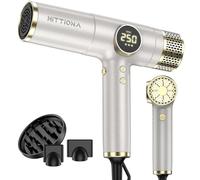 HITTIONA Seche Cheveux Ionique Professionnel avec Moteur 2000W Diffuseur avec Double Tension, Séchage Rapide, Faible Bruit Contrôle Thermique Intelligent pour Famille Voyage