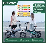 HITWAY 16" vélo électrique 250W/36V électrique Pliable d'assistance à la pédale avec Batterie 7,8Ah, sans accélérateur, pour Ado BLACKGREEN