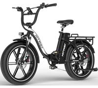 HITWAY BK6SPRO Vélo électrique pliable tout-terrain avec pneus Fat 20" 48 V 18 Ah Batterie 250 W Moteur 25 km/h 7 vitesses et dérailleur électrique à 3 niveaux 60-140 km