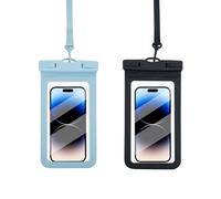 HITWAY Pochettes étanches pour Smartphone, adapté à Une variété de téléphones Mobiles, étui de Protection sous-Marin Transparent à Haute Touche, adapté à la plongée, à la Natation (Noir - Bleu)