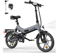 HITWAY vélo électrique 16"", léger et pliable, vélo assistance électrique à la pédale, Batterie 36V 7,8Ah, pompe et cadenas gratuite