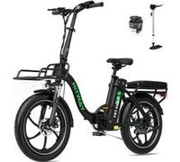 HITWAY Vélo Électrique 20" Pliant Noir, 36V15.6Ah Batterie Amovible, Moteur 250W, 7 Vitesses, APP, Porte-bagages Avant Noir