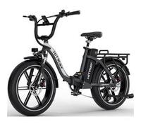 HITWAY Vélo Électrique 20"x4.0 VAE - Batterie au Lithium Amovible 48V18Ah - Moteur 250W - 7 Vitesses - Autonomie 60-140 km Argent