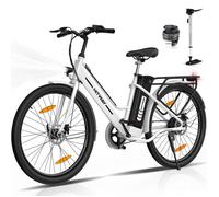 HITWAY Vélo électrique 26"" Blanc - Moteur 250W - Batterie au Lithium Amovible - 36V - 8,4Ah - Pompe à vélo gratuite