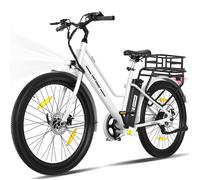 HITWAY Vélo électrique 27.5"" - Moteur 250W - Batterie au Lithium Amovible 36V 13Ah - APP - Blanc+HITWAY Panier de Vélo Arrière