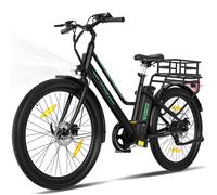 HITWAY Vélo électrique 27.5"" - Moteur 250W - Batterie au Lithium Amovible 36V 13Ah - APP - Noir+HITWAY Panier de Vélo Arrière