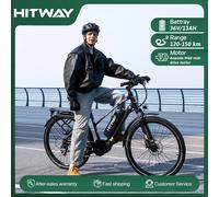 HITWAY Vélo électrique BKU1 27,5", batterie 36V 13Ah, moteur central, 7 vitesses, 25 km/h, autonomie 120-150 km BLACK