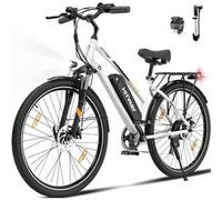 HITWAY Vélo Électrique Blanc, 28 VAE Ville E-Bike, Batterie Amovible 36V 12Ah, Moteur 250W, 7 Vitesses, E-Bike Urbain Blanc
