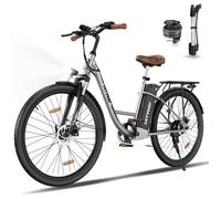 HITWAY Vélo électrique E-Bike 28 Pouces, Moteur 250W, Batterie 36V 13Ah, 7 Vitesses, Écran LCD - Argenté Argent
