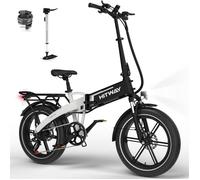 HITWAY Vélo Électrique Pliable 20×4.0 Pneus Larges - Batterie 48V 13Ah - Ebike Adulte Ville 250W - VTT 7 vitesses - Noir&Blanc