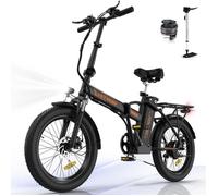 HITWAY Vélo électrique Pliable 20"" E-Bike Noir-Orange - Batterie 36V - 11,2Ah - Ecran LCD - Pompe à vélo gratuite
