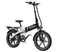 HITWAY Vélo Électrique Pliable 20×4.0 Pneus Larges - Batterie 48V 13Ah - Ebike Adulte Ville 250W - VTT 7 vitesses - Noir&Blanc