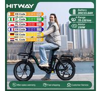 HITWAY Vélos Électriques BK6SL1-36V15.6Ah, 250W Moteur E Bike, Autonomie 70-150km, 7 Vitesses, Pliant, Contrôle par APP RED