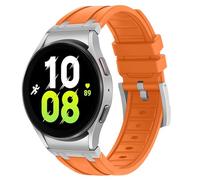 HITZEE Compatible avec Samsung Galaxy Watch 7/FE/6/5/4 Band 44mm 40mm/Watch 6 Classic 47mm 43mm/Watch 5 Pro/Watch 4 Classic, 20mm No Gap Bracelet en Silicone pour Femmes/Hommes, Orange