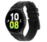 HITZEE Compatible avec Samsung Galaxy Watch 7/FE/6/5/4 Band 44mm 40mm/Watch 6 Classic 47mm 43mm/Watch 5 Pro/Watch 4 Classic, 20mm No Gap Bracelet en Silicone pour Femmes/Hommes, Noir/Adaptateur Noir