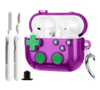 HITZEE Coque pour AirPods Pro 3, verrou de sécurité, TPU Antichoc | Coque compatible avec AirPods Pro 3ᵉ Génération| Kit de nettoyage, bouton actionnable et support - Transparent Violet