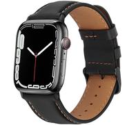 HITZEE Cuir Bracelets Compatible avec Bracelet Apple Watch 49mm 46mm 45mm 44mm 42mm, Bracelet de Cuir Véritable Compatible pour Apple Watch Ultra 2 Ultra SE2 SE Séries 10 9 8 7 6 5 4 3 2 1, Noir