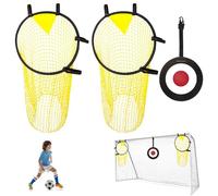HIULLEN 2 Pièces Filet de Cible de Football, 45 * 60cm Cible de Football Top Bins avec Sangles Réglables, Buts d'Entraînement pour Précision pour Adultes et Enfants pour Jardin, But de Football