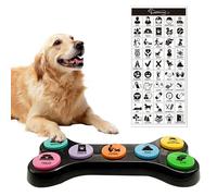 HIULLEN Buzzer pour Chien avec Fonction D'Enregistrement, 7 Couleurs De Bouton De Communication pour Chien, Buzzer avec Son, Boutons pour Chien pour Parler, Boutons Jouet Intelligent pour Chiens