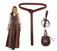 HIULLEN Ceinture de Chevalier Médiéval en Cuir Bouteille, Halloween Ceinture MédiéVale avec Bouteille de Potion Magique, Accessoire de Vêtements Médiévaux pour Cosplay Magicien Costume de Sorcière