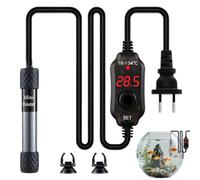 HIULLEN Mini chauffage d'aquarium - 25 W - Avec indicateur LED - Chauffage USB - Température réglable - Avec ventouses - Pour aquariums de 30 l